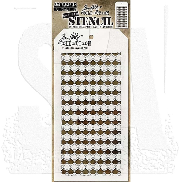 Stampers Anonymous Tim Holtz Layering Stencil - Shifter Scallop THS128