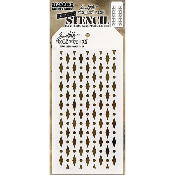 Stampers Anonymous Tim Holtz Layering Stencil - Diamond Dot THS133