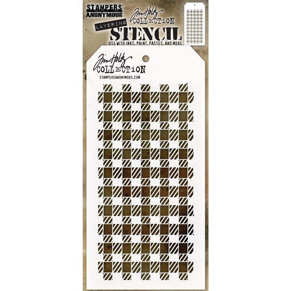 Stampers Anonymous Tim Holtz Layering Stencil - Gingham THS134