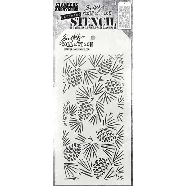 Stampers Anonymous Tim Holtz Layering Stencil - Pinecones THS164