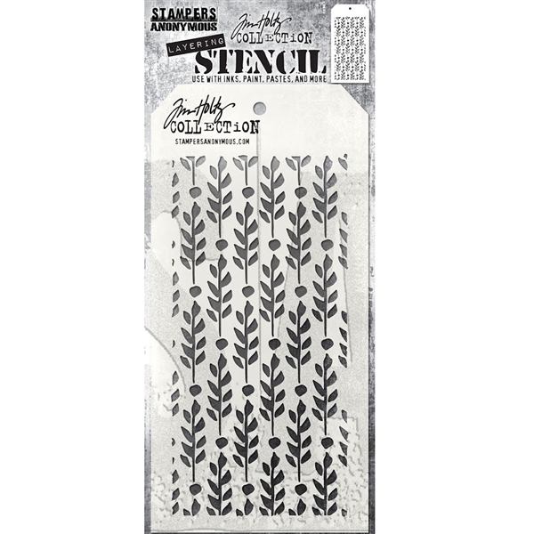 Stampers Anonymous Tim Holtz Layering Stencil Christmas 2023 - Berry Leaves THS174
