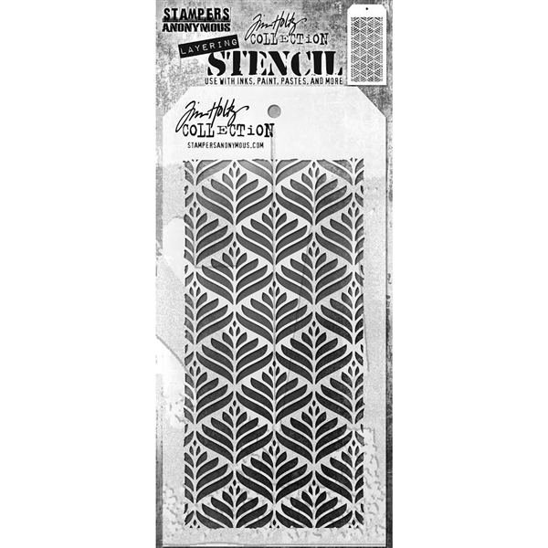 Stampers Anonymous Tim Holtz Layering Stencil Deco Leaf THS181
