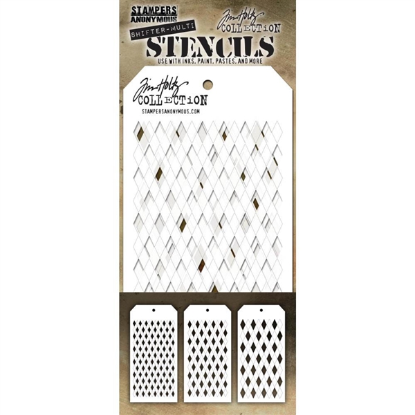 Stampers Anonymous Tim Holtz Layering Stencils Shifter Multi Harlequin THSM02