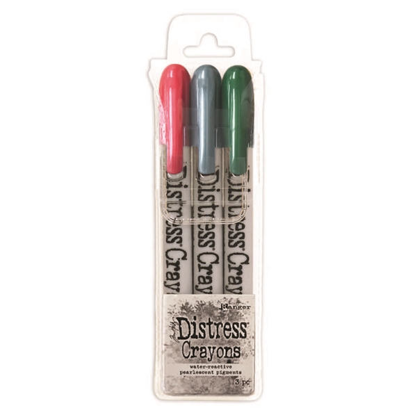 (LIMITED EDITION SEASONAL RELEASE) Ranger Tim Holtz Distress Holiday Pearlescent Crayon Set #1 TSHK48258