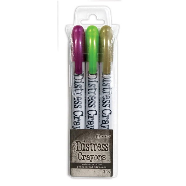 (LIMITED EDITION SEASONAL RELEASE) Ranger Tim Holtz Distress Halloween Pearlescent Crayon Set #4 TSHK81128