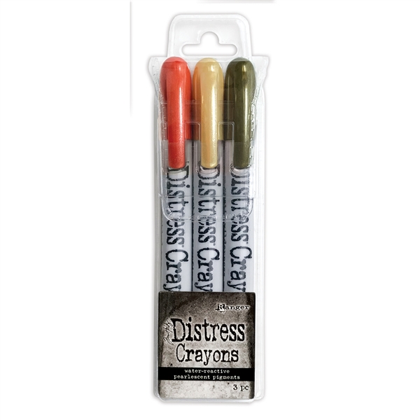 (LIMITED EDITION SEASONAL RELEASE) Ranger Tim Holtz Distress Halloween Pearlescent Crayon Set #5 TSHK84341