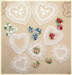 Venise Lace Heart Appliques