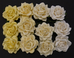 Mixed White/Cream Tone Mulberry Paper Trellis Roses - 35mm SAA-099