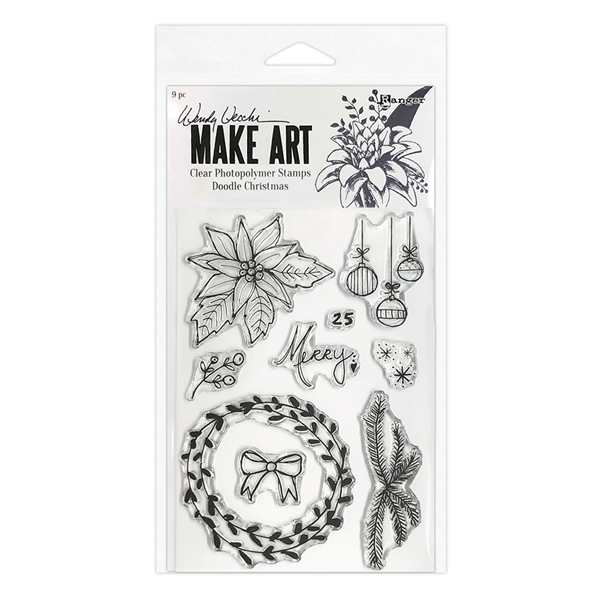 Ranger Wendy Vecchi MAKE ART Clear Stamp Set - Doodle Christmas WVB82132