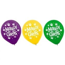 Mardi Gras Latex Balloons