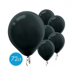 Black 12" Latex Balloon - 72 | Party Supplies