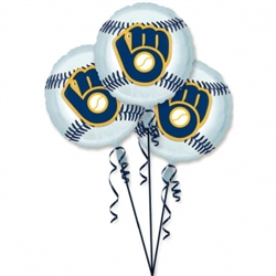 Milwaukee Brewers 3-Pack Balloons | Party Supplies