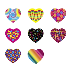 Funky Heart Roll of Stickers | Party Supplies