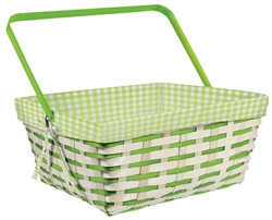 Gingham Basket Bamboo & Fabric | Party Supplies