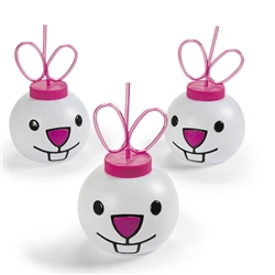 Easter Bunny Molded Cups w/Lids & Straws | Party Supplies