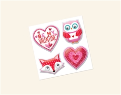 Valentine Puffy Sticker w/Glitter | Party Supplies