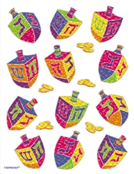Hanukkah Dreidels Sheet Stickers | Party Supplies