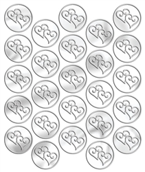 Silver Heart Metallic Seals | Party Supplies