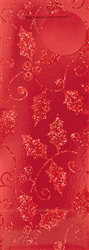 Red Holly Deluxe Foil w/Glitter Bottle Bags | Party Supplies