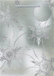 Silver Snowflake Deluxe Foil w/Glitter Extra Large Bags | Party Supplies