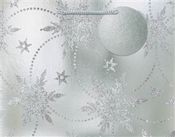 Silver Snowflake Deluxe Foil w/Glitter Medium Bags | Party Supplies