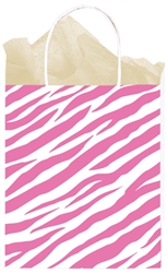 Pink Zebra Medium Kraft Bags | Party Supplies