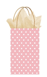 Light Pink Polka Dot Printed Cub Bags | Party Supplies