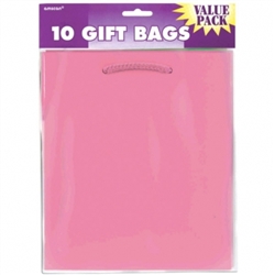 Pink Solid Medium Value Pack Glossy Bags | Party Supplies