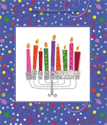 Playful Menorah Glitter Bag - Medium Size | Party Supplies