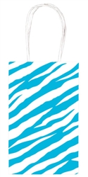 Caribbean Blue Zebra Printed Cub Bags | Party Supplies