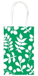 Festive Green Leaf Printed Cub Bags | Party Supplies