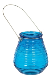 Caribbean Blue Glass Candle Holder | Party Supplies