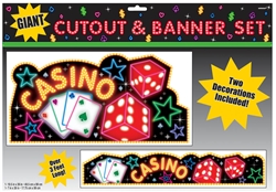 Casino Cutout & Banner Set | Party Supplies