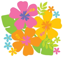 11" Hibiscus Cutout | Luau Party Supplies