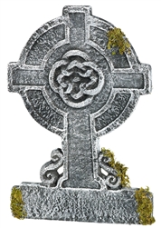 Mossy Celtic Cross Tombstone