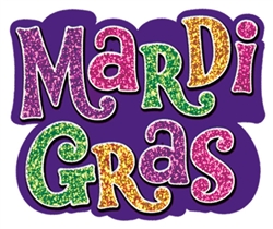 Mardi Gras Mini Glitter Paper Cutouts | Party supplies