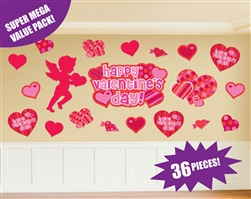 Valentine Printed Super Mega Value Pack Cutouts | Valentines Supplies