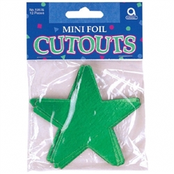 Green 3-1/2" Mini Packaged Foil Star | Party Supplies