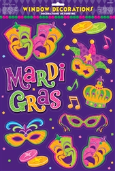 Mardi Gras Vinyl Window Decorations | Mardi Gras Party Supplies