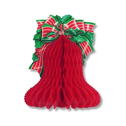 Tissue Christmas Bell with Printed Bow and Holly