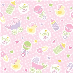 Baby Girl Pink Gift Wrap | Party Supplies