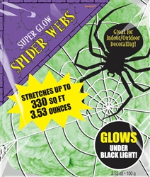 Green Super Glow Spider Webs