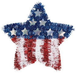 American Flag Tinsel Star | Patriotic Party Supplies