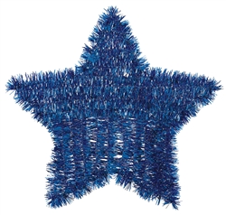 Patriotic Tinsel Star - Blue | Party Supplies