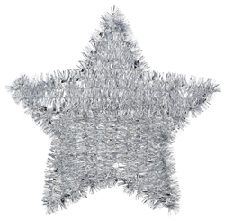 Patriotic Tinsel Star - Silver | Party Supplies