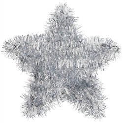 Patriotic Mini Tinsel Star - Silver | 4th of July Party Supplies