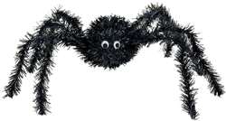 3-D Spider - Black Tinsel Decorations