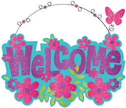 Welcome Sign w/Wire Hanger | Party Supplies
