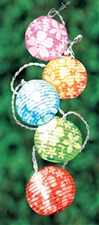 Round Lantern Light Set with White Hibiscus | Luau Party Supplies