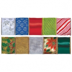 Christmas Wire Ribbon Spools Assortment | Party Supplies